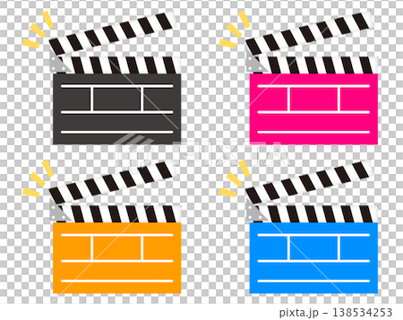Clapperboard illustration set 2 Clapperboard illustration set 2 138534253