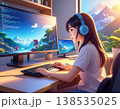 デスクでゲーム開発に集中するゲームクリエイーター 138535025