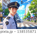 街中を巡回する警察官 138535871