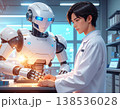実験室でロボットを開発するロボット技術者、エンジニア 138536028