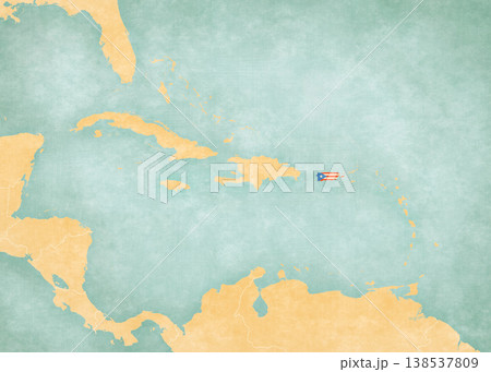 Map of Caribbean islands - Puerto Rico 138537809