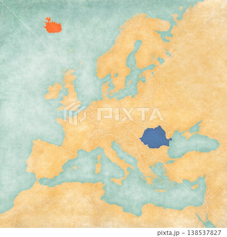 Map of Europe - Romania and Iceland Map of Europe - Romania and Iceland 138537827