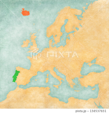 Map of Europe - Portugal and Iceland Map of Europe - Portugal and Iceland 138537831