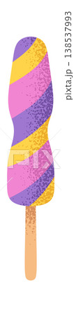 Popsicle Swirl On Stick Cartoon Style 138537993