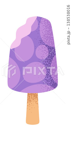 Popsicle With Bite Speckled Cartoon Style 138538016