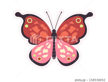 Butterfly Spread Wings Cartoon Sticker 138538032
