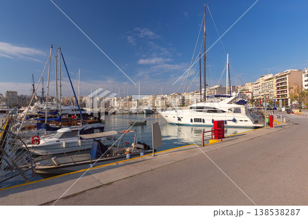 Marina Zeas waterfront in Piraeus, Greece with yachts and apartments Marina Zeas waterfront in Piraeus, Greece with yachts and apartments 138538287