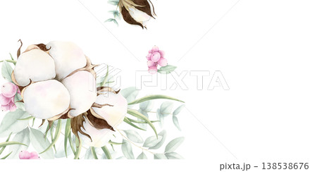 Watercolor cotton, eucalyptus, snowberries composition. Frame with copy space. Hand drawn botanical illustration isolated on white. Painting for wedding, birthday invitations, certificates design. Watercolor cotton, eucalyptus, snowberries composition. Frame with copy space. Hand drawn botanical illustration isolated on white. Painting for wedding, birthday invitations, certificates design. 138538676