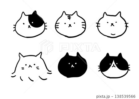 シンプルな猫のアイコンセット 138539566