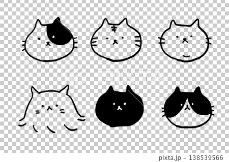 シンプルな猫のアイコンセット 138539566