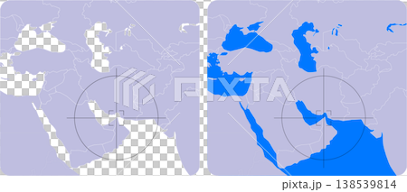 ホルムズ海峡の中東地図ベクターイラスト（クリーンパス・編集可能・コピースペース） 138539814