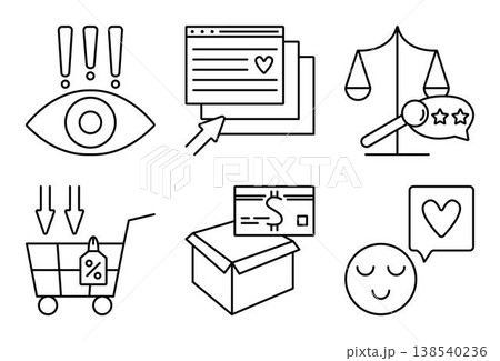 Customer Journey Map black line icon set, digital marketing sings, vector monochrome outline symbols Customer Journey Map black line icon set, digital marketing sings, vector monochrome outline symbols 138540236