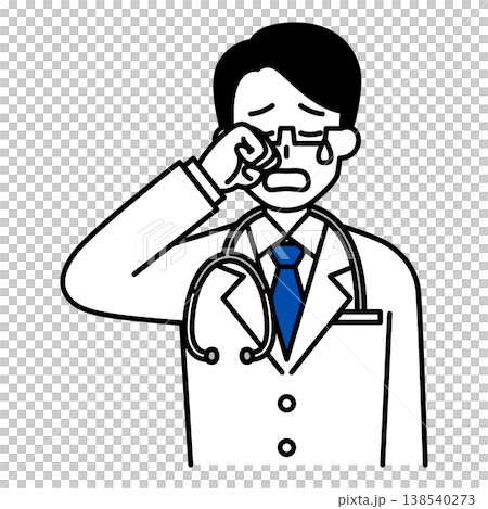 A crying male doctor A crying male doctor 138540273