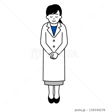 お辞儀をする医師の女性（全身） 138540276