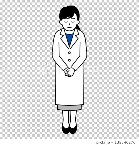 お辞儀をする医師の女性（全身） 138540276