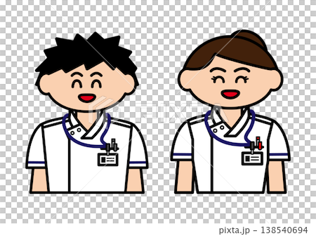 Simple illustration of male and female nurses 138540694