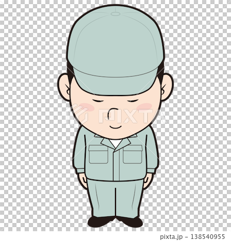 The male factory manager bows. The male factory manager bows. 138540955