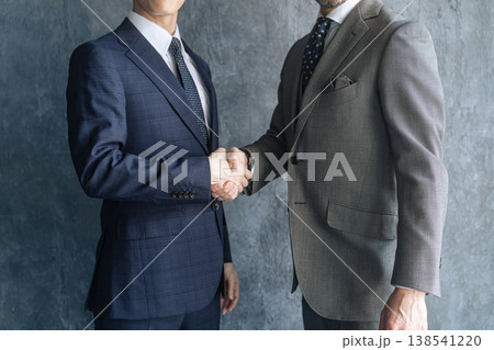 握手する男性ビジネスパーソンのグループ 138541220