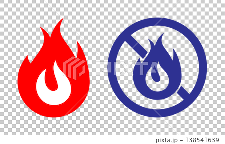 Burning/Non-burning Icon Set (Red, Blue) Burning/Non-burning Icon Set (Red, Blue) 138541639