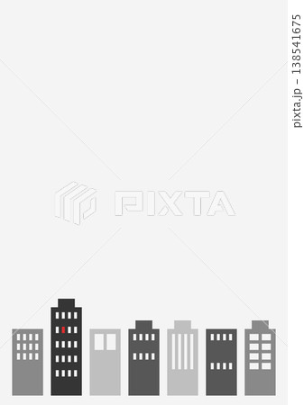 モノトーンの都市ビルイラスト グレー背景 シンプルな縦型デザイン素材 モノトーンの都市ビルイラスト グレー背景 シンプルな縦型デザイン素材 138541675