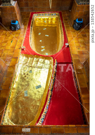 The Buddha Footprints that are located at Vihan Jaturamook and also small Buddha Footprints located at Wat Phra Phutthabat Tak Pha temple in Lamphun province of Thailand. 138542652