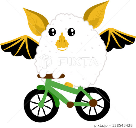 Cute Honduran Bat Riding Bicycle Cute Honduran Bat Riding Bicycle 138543429