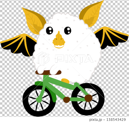 Cute Honduran Bat Riding Bicycle Cute Honduran Bat Riding Bicycle 138543429