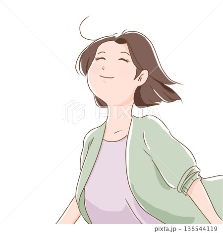 風に吹かれる女性 風に吹かれる女性 138544119
