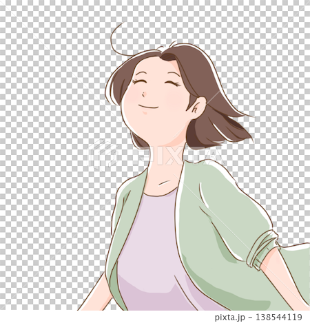 風に吹かれる女性 風に吹かれる女性 138544119