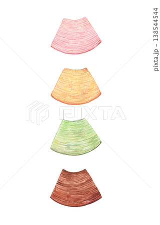 バウムクーヘンのイラスト　手描き 138544544