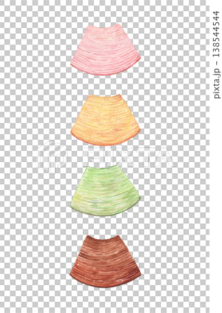 バウムクーヘンのイラスト　手描き 138544544