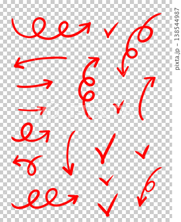 シンプルな手描き矢印セット シンプルな手描き矢印セット 138544987