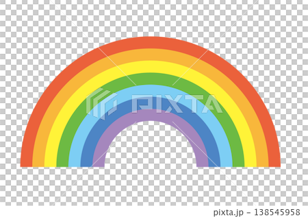 太めの可愛い虹のイラスト素材 138545958