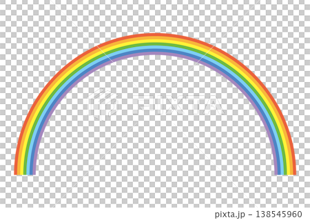 細めの虹のイラスト素材 138545960