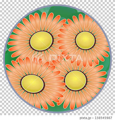 Daisy illustration with a circular background Daisy illustration with a circular background 138545987