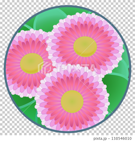 Daisy illustration with a circular background 138546010