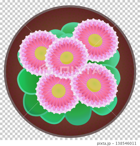 雛菊插圖,圓形背景 雛菊插圖,圓形背景 138546011