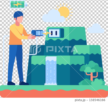 Man Recharging Energy from Nature Man Recharging Energy from Nature 138546166