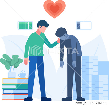 Person Comforting an Exhausted Colleague at Work 138546168