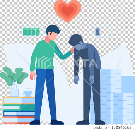 Person Comforting an Exhausted Colleague at Work 138546168