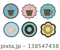 コーヒーとドーナツのアイコンセット 138547438