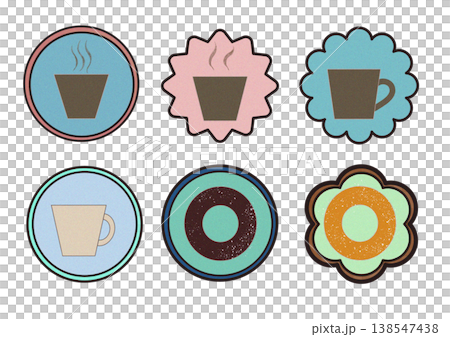 コーヒーとドーナツのアイコンセット 138547438