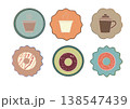 コーヒーとドーナツのアイコンセット 138547439