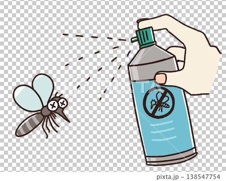 Insect repellent spray and illustration of a mosquito (with a hand) Insect repellent spray and illustration of a mosquito (with a hand) 138547754
