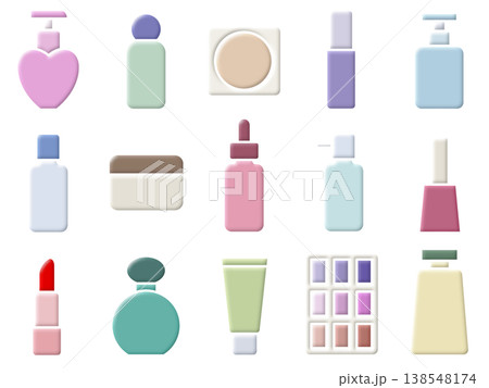 化粧品の素材セット〈立体〉　E 138548174