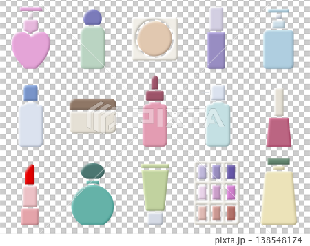 Cosmetic material set (3D) E 138548174