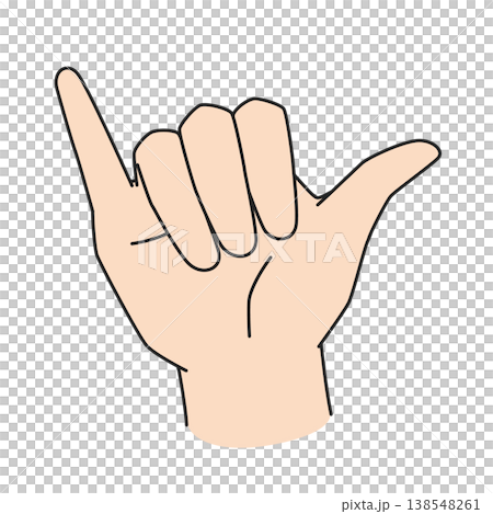 Right hand with index finger and thumb extended Right hand with index finger and thumb extended 138548261