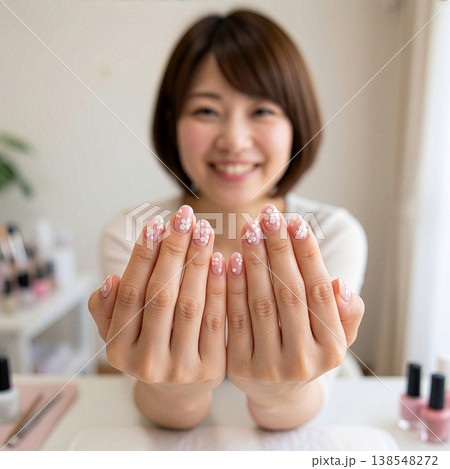 ネイルを見せる女性 138548272