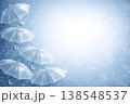 雨と透明な傘のシンプル背景素材（コピースペース・梅雨イメージ） 138548537