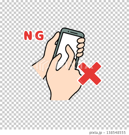 調理中にスマホを触るNG行動 食中毒予防 衛生管理 イラスト 調理中にスマホを触るNG行動 食中毒予防 衛生管理 イラスト 138548555